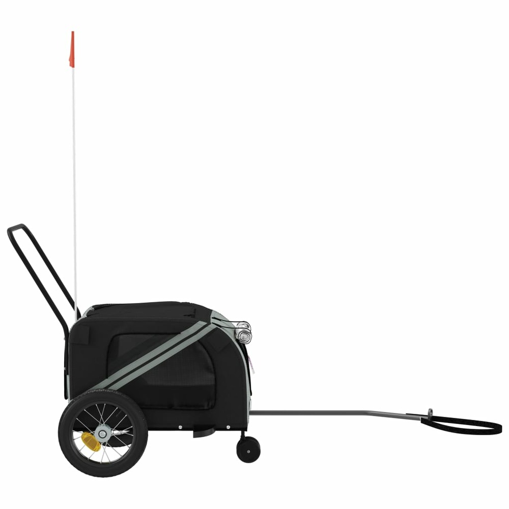 Remorque de vélo pour animaux de compagnie gris et noir