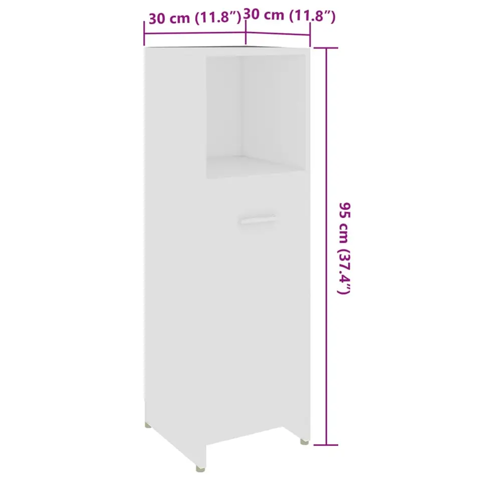 vidaXL - Badkamerkast - Wit - Bewerkt hout
