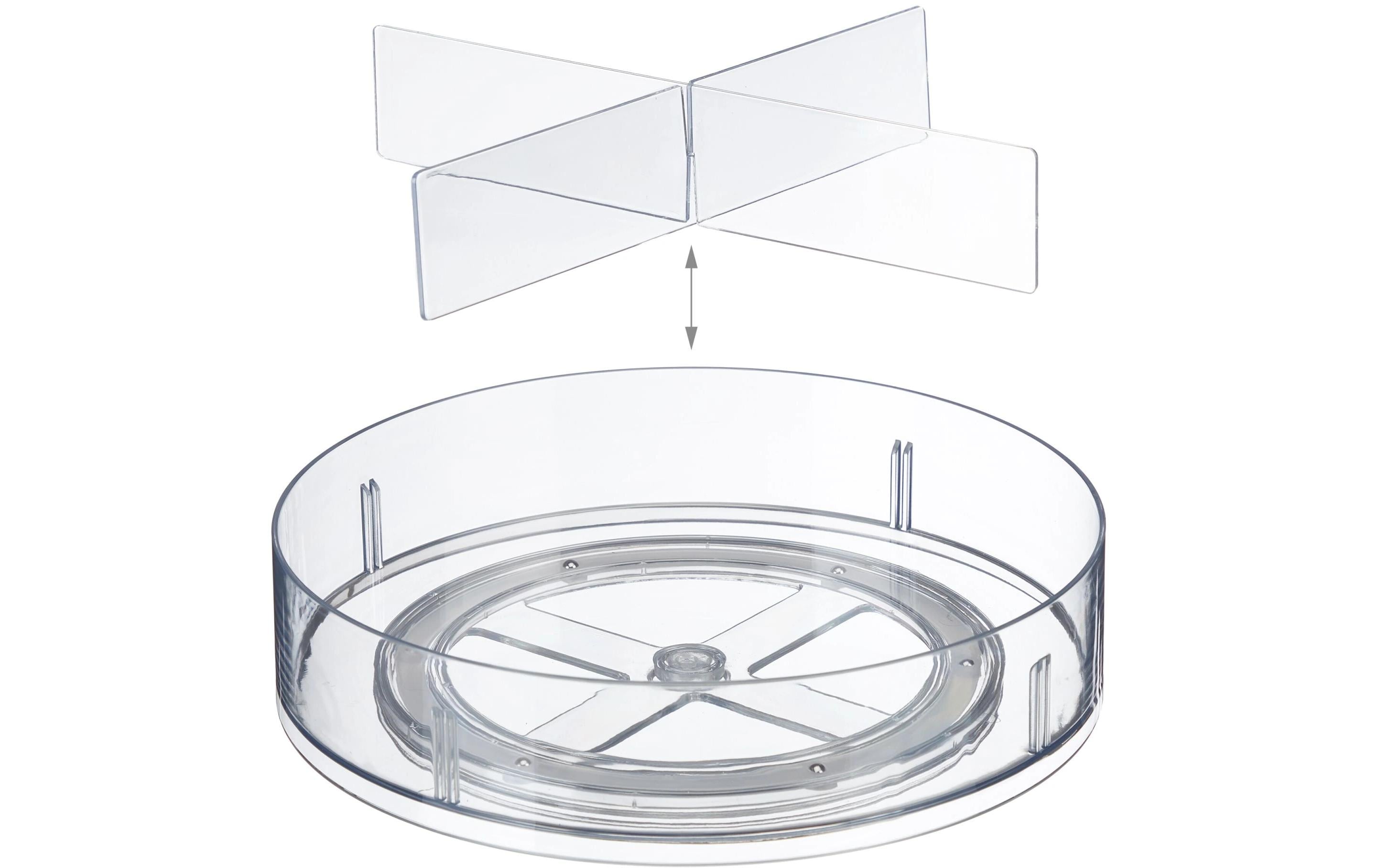 Kühlschrankorganizer 530 g, 1 Stück, TransparentDrehbarer Kühlschrankorganizer mit 4 Fächern