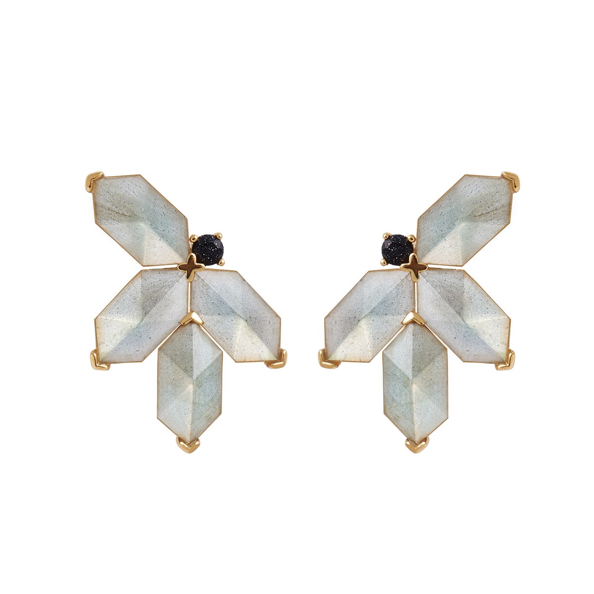 Boucles d'oreilles plaqué or et Labradorite MERCURE - PD Paola