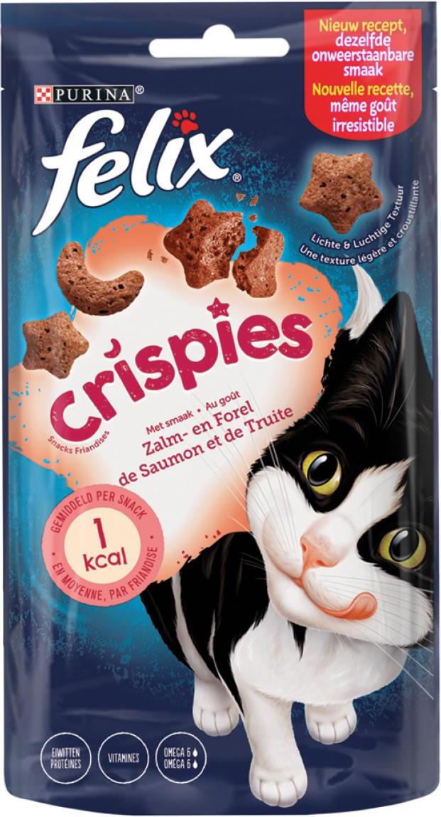 Felix kattensnack Crispies zalm en forel 48 g