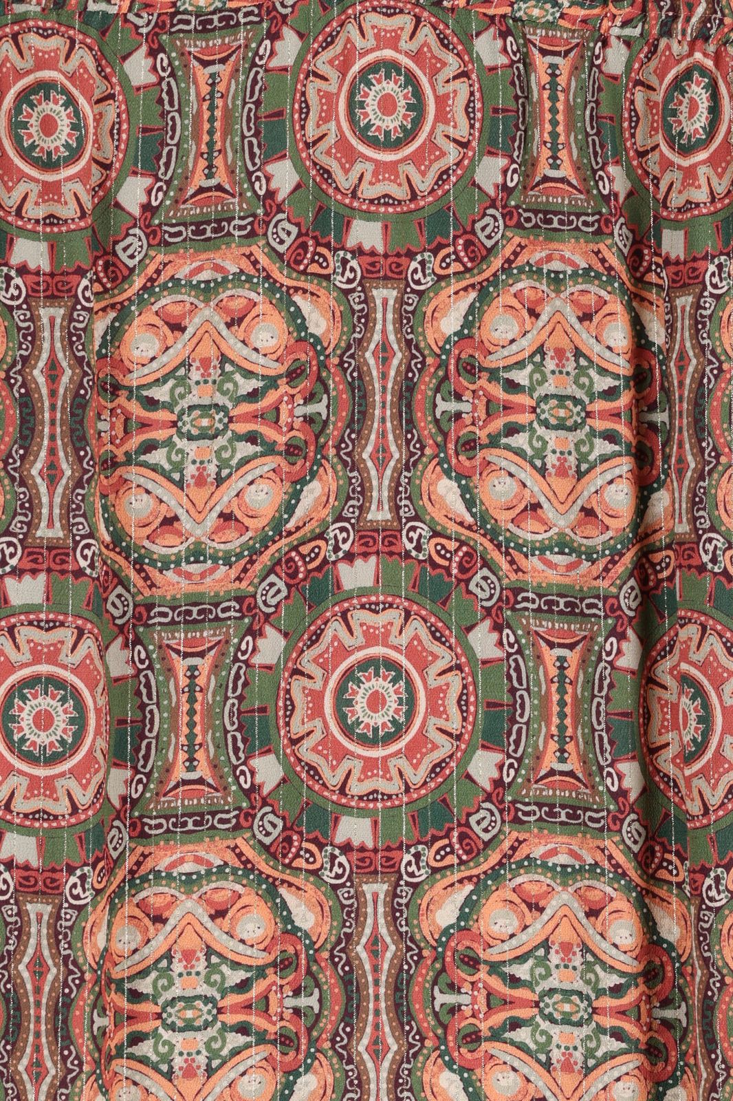 Groene lange jurk met mozaïek print