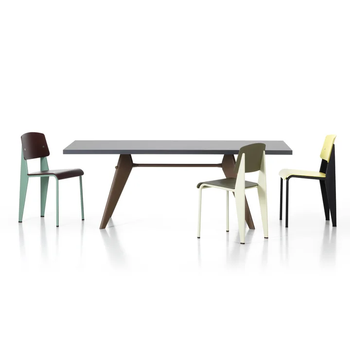 Vitra - Prouvé Standard SP chair, schwarz / basalt, Filzgleiter schwarz (Hartboden)