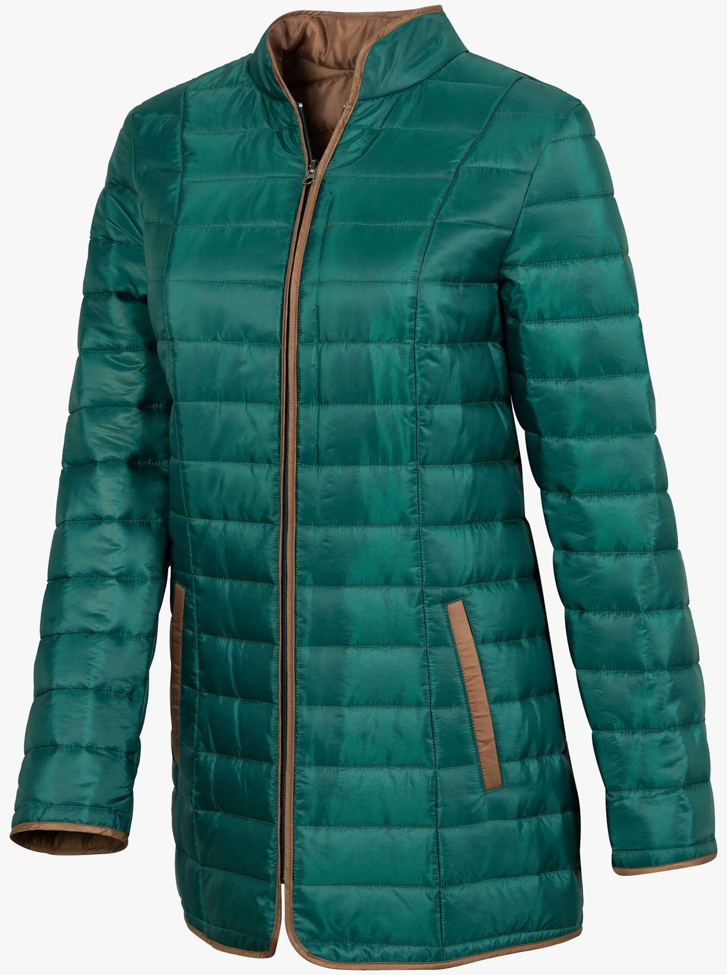 Steppjacke mit kontrastfarbigem Futter