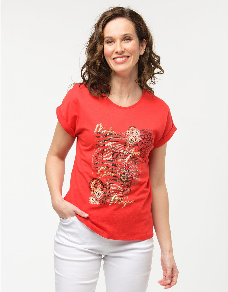 T-shirt rouge 100% coton
