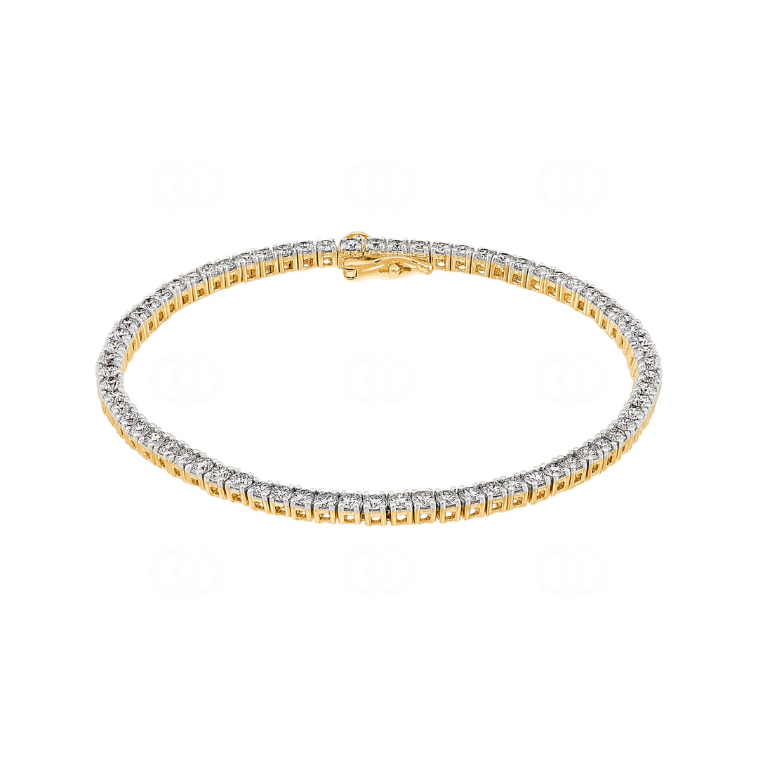 4.00 Karat Diamanten Tennisarmband 750/18 K Gelbgold