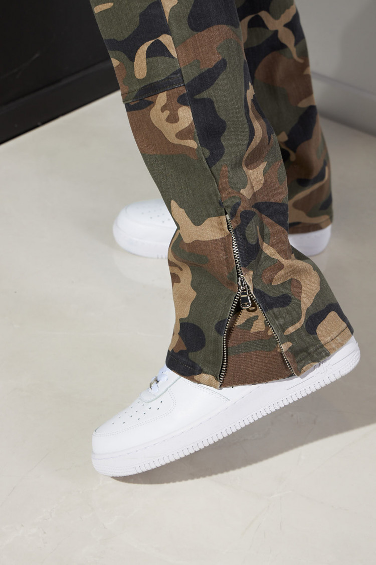 Ensemble 2 pièces veste + jean kaki camouflage