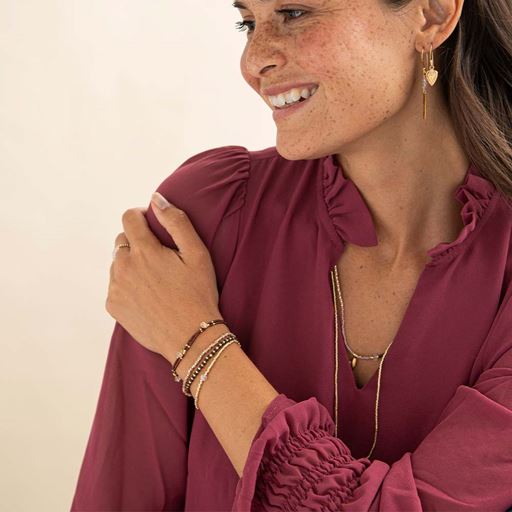 A Beautiful Story Honor Armbånd, Rose Quartz, 16-22 cm