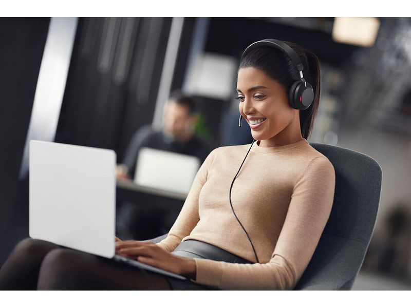 Jabra Headset Evolve2 40 SE Duo UC USB C/A Headset mit passiver Geräuschisolierung und einem Noise-Cancelling-Mikrofon