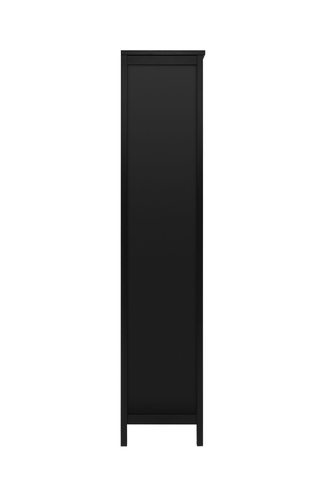 Vitrine CORDOBA 80 x 187 cm schwarz / Geflecht Nobel