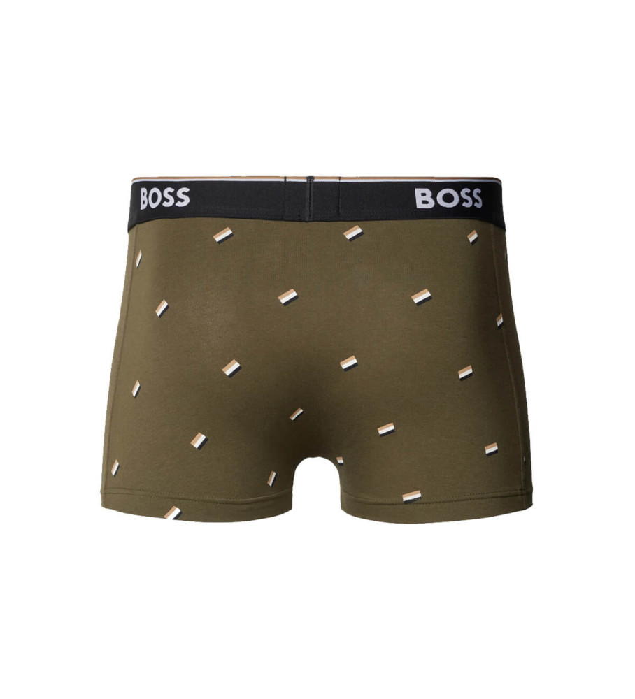 Pacote BOSS com 3 Cuecas Boxer Power Verde e Preta