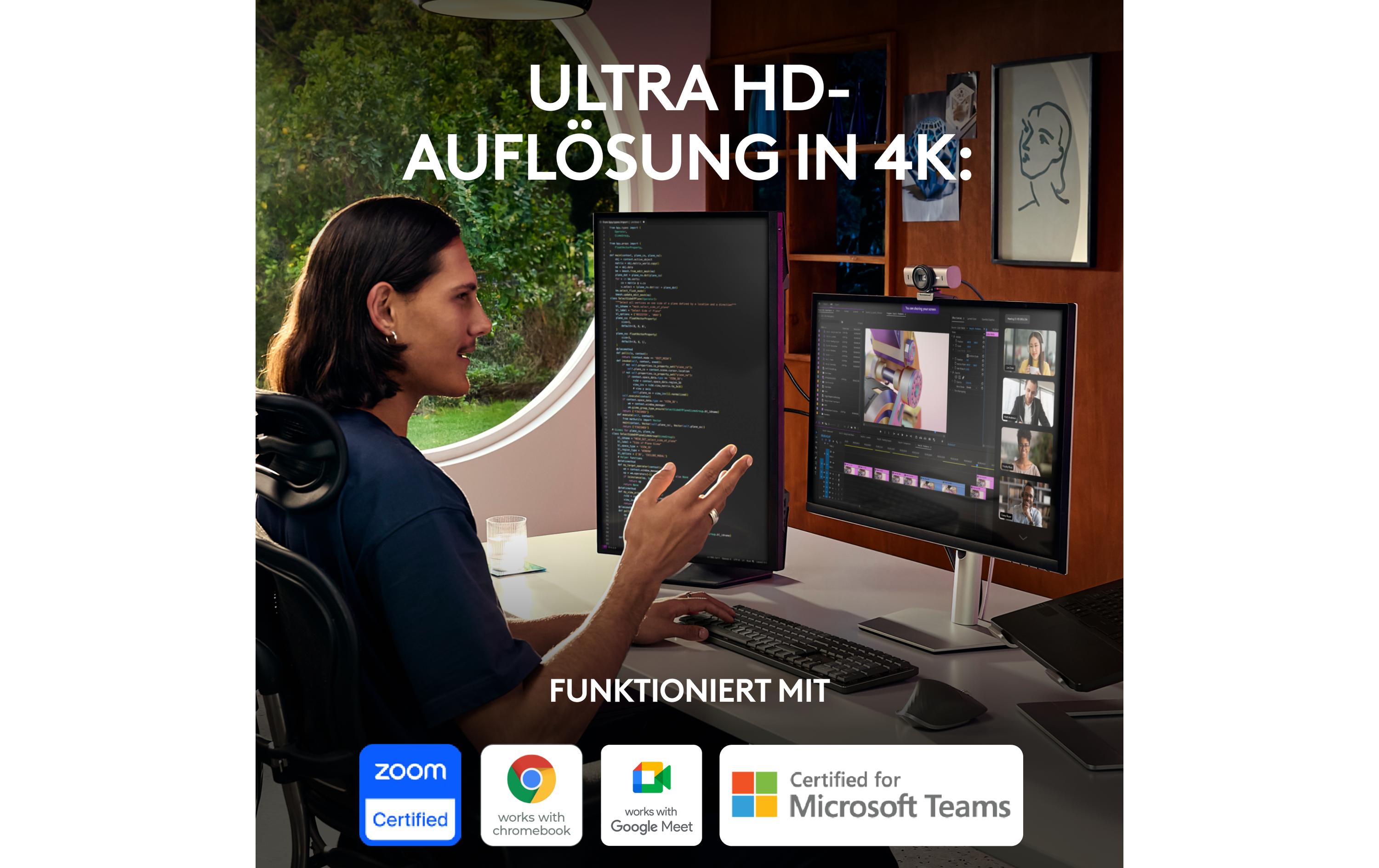 Webcam MX Brio 4K Graphite<br>4K-Webcam mit KI-gesteuerten Funktionen und erstklassiger Bildqualität