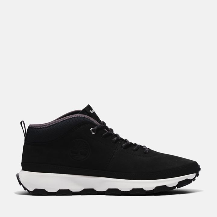 Bota de caminhada Winsor Trail Outdoor para homens de preto.