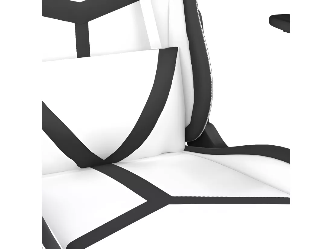 Chaise de jeu de massage avec repose-pied Blanc&Noir Similicuir
