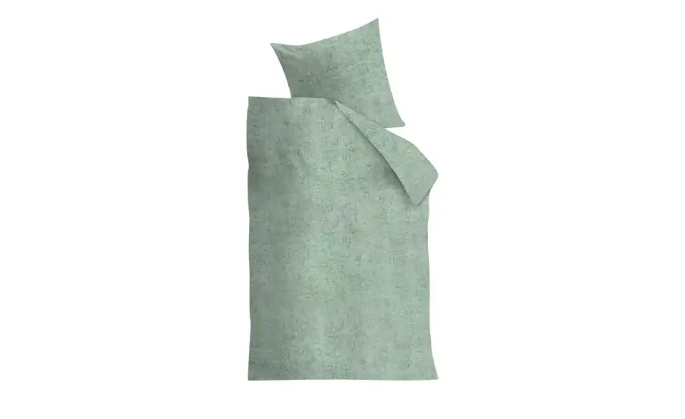Flanell Bettwäsche Frost Grün 155x220 cm, 80x80 cm