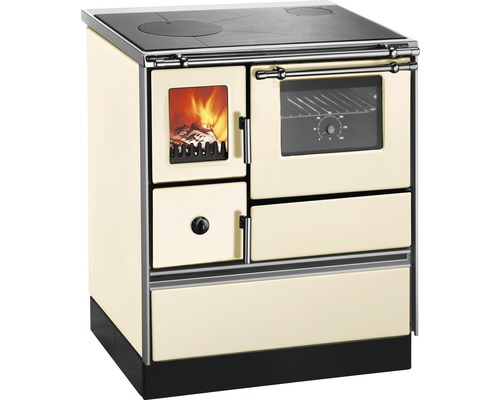 Westminster K176FA-70 vaste brandstoffornuis, ivoor, oven rechts met stalen kookplaat
