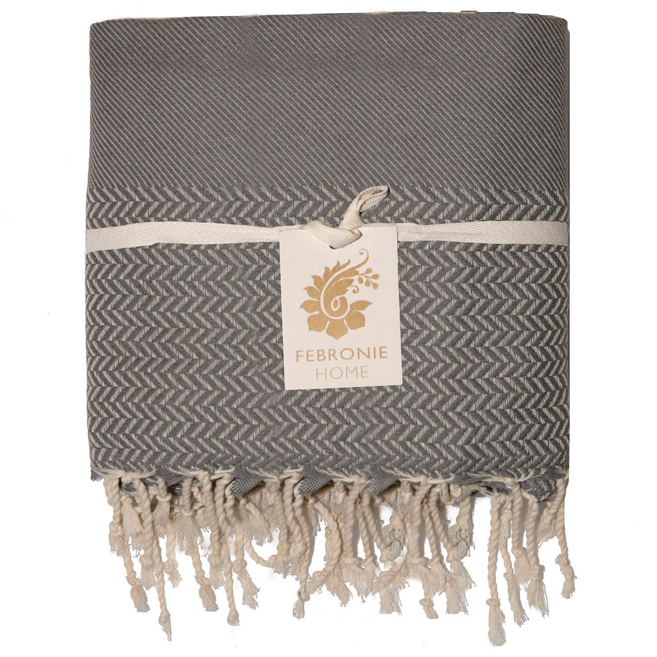 Febronie Plaid Oslo Jacquard gris moyen