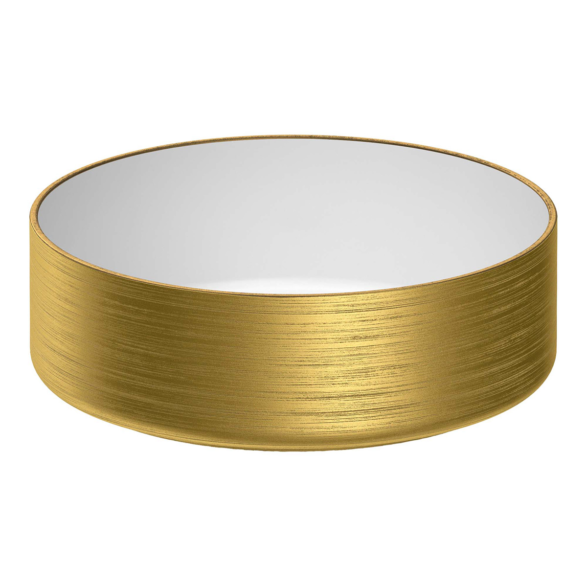 Brauer Circle waskom keramiek 36cm wit glans met gouden buitenkant
