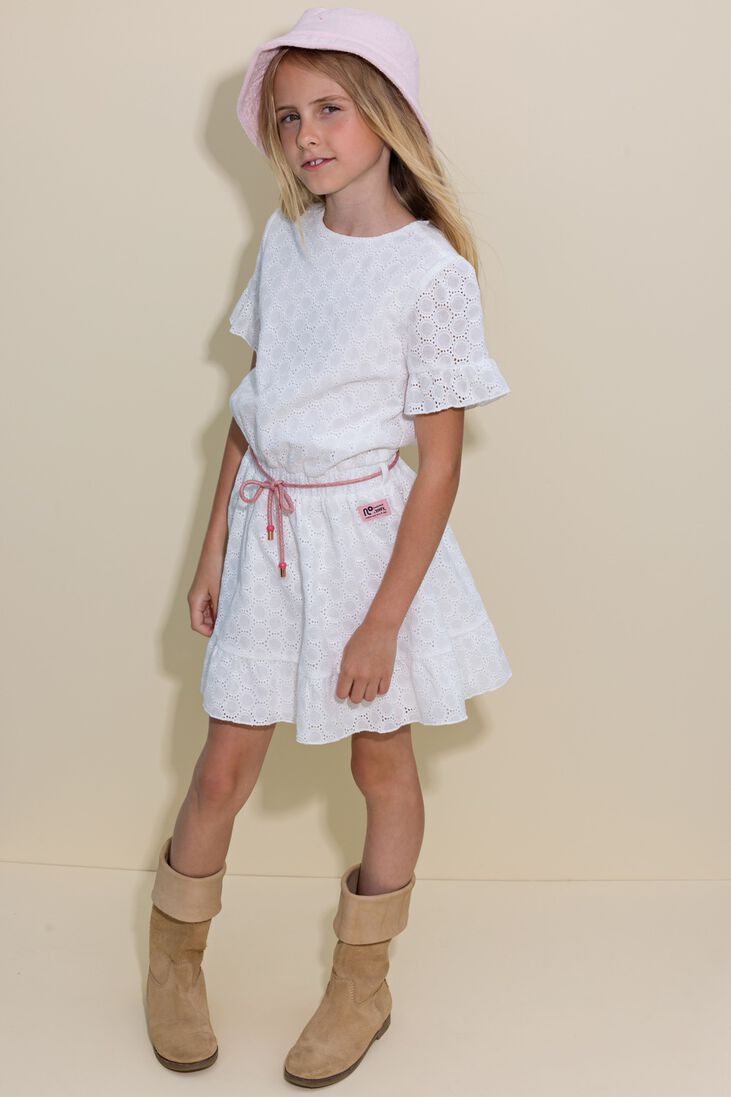 NONO witte nono mini jurk mirabel embroidered dress
