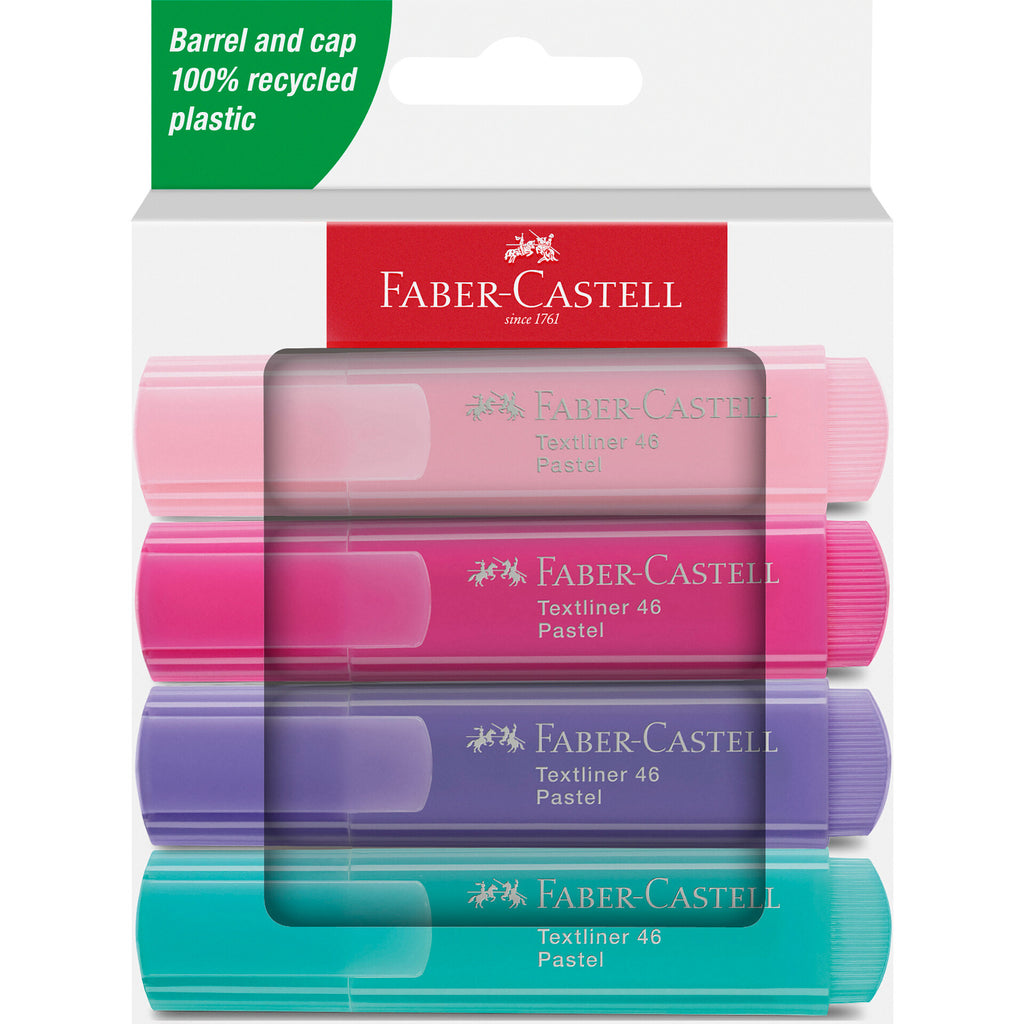 Marcadores Textliner Pastel 4 unidades Faber Castell