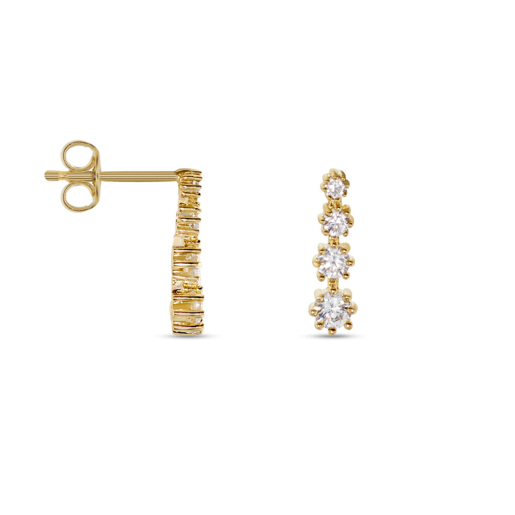 Boucles D'oreilles Pendantes Plaqué Or Beisiris Oxydes De Zirconium