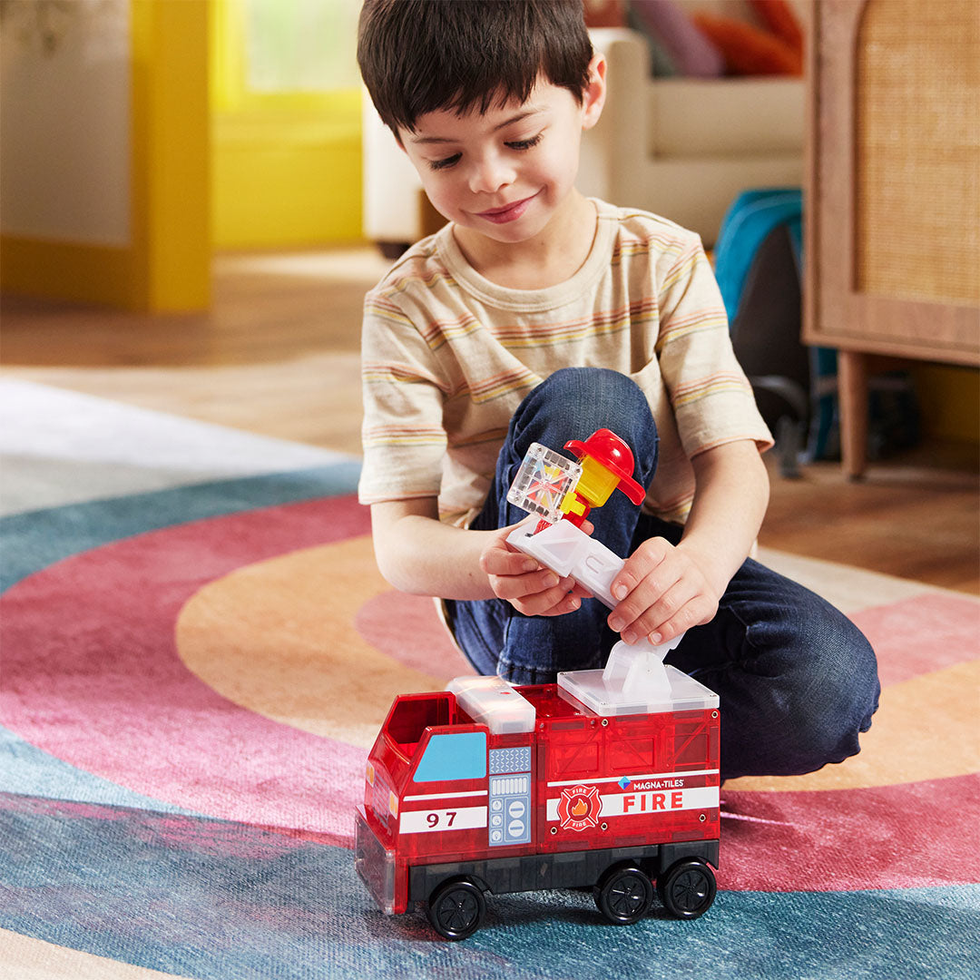 magna-tiles magnetische tegels fire station - 50st