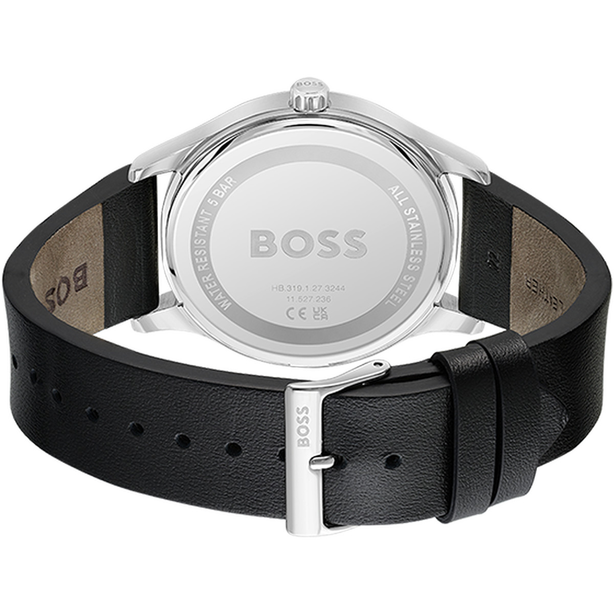 Montre BOSS Reason homme acier bracelet cuir noir