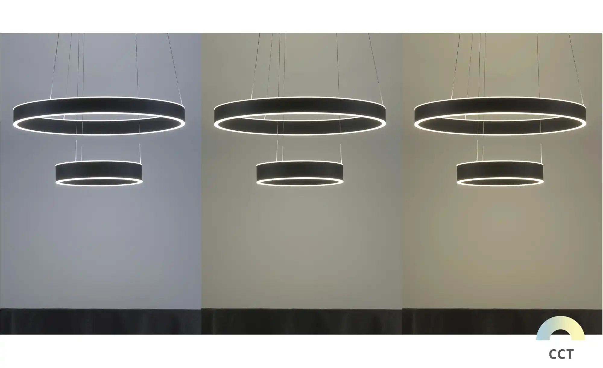 HELL-höllisch gutes Licht LED-Pendelleuchte, schwarz `Ringe´