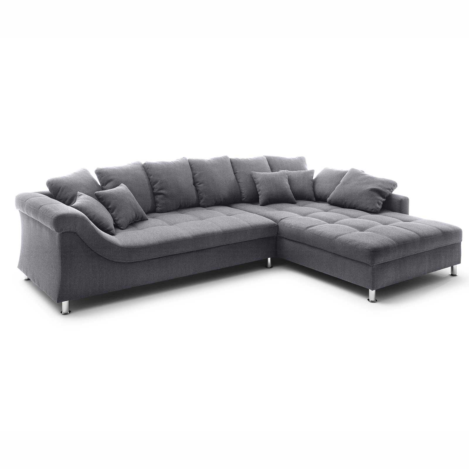 Ecksofa - grau - beidseitig montierbar