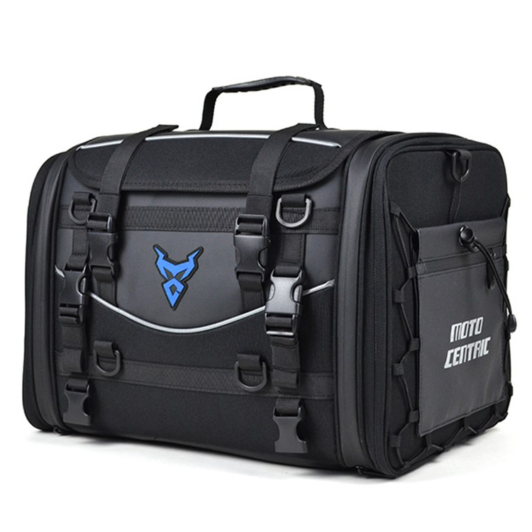 (50L) Oxford Motorrad Hecktasche Rücksitz Organizer Tasche mit Tragegurt / Reflektoren / Regenschutz - Schwarz