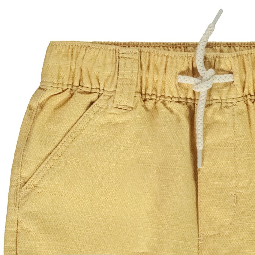 Bermuda style cargo uni en coton texturé pour garçon - Jaune