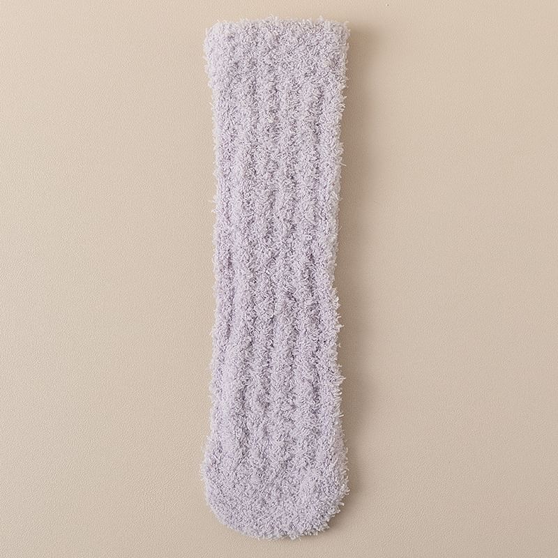 Mimiyu - Set effen koraalfleece korte sokken