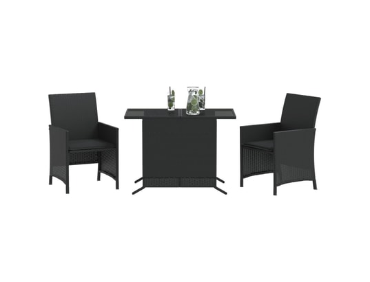 LES TENDANCES - Ensemble table et chaises de jardin-noir-2 places-451371