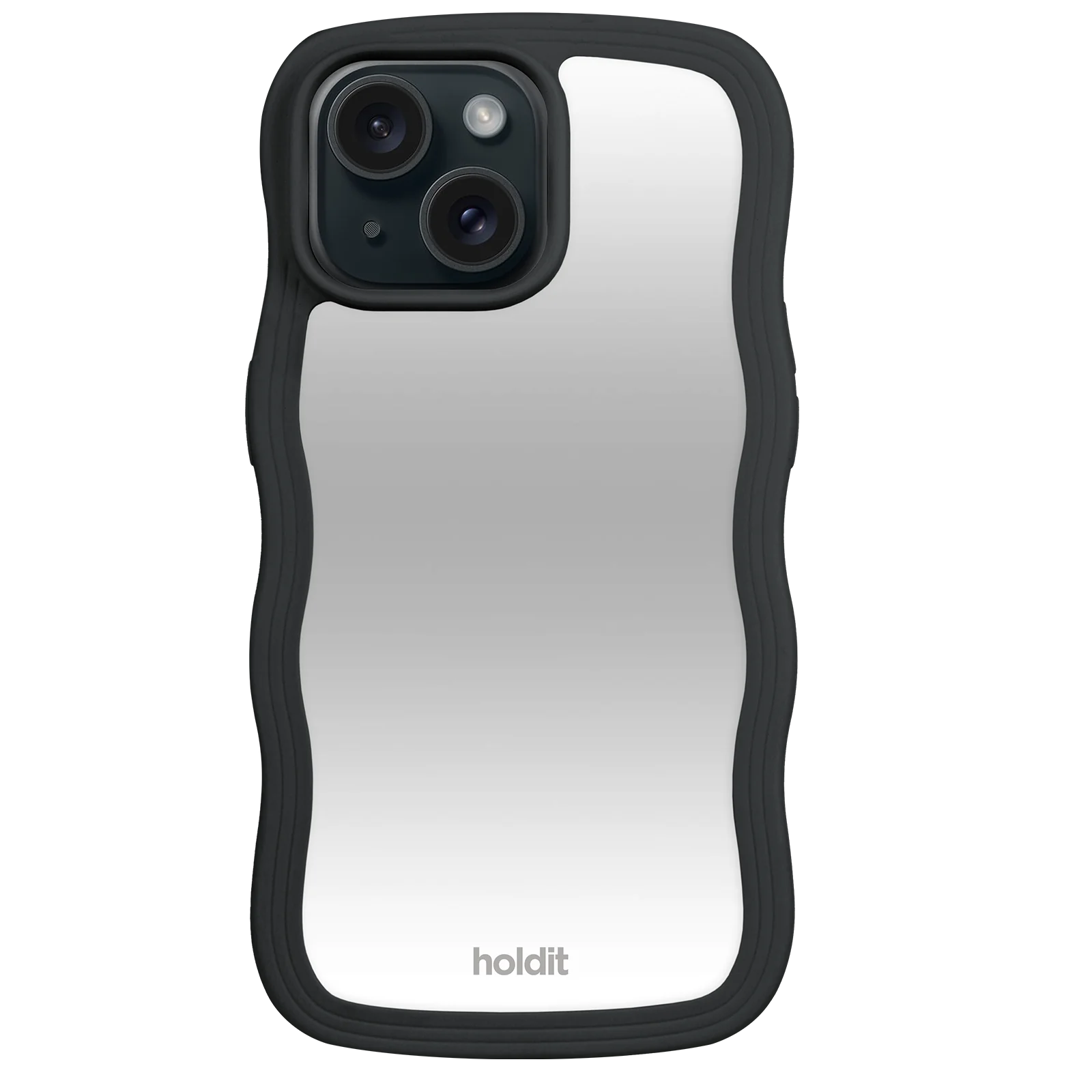 Holdit  Wavy iPhone cover - Black/Mirror