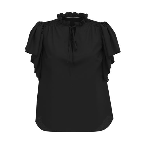 Co'Couture HeraCC Frill Bluse, Black, M