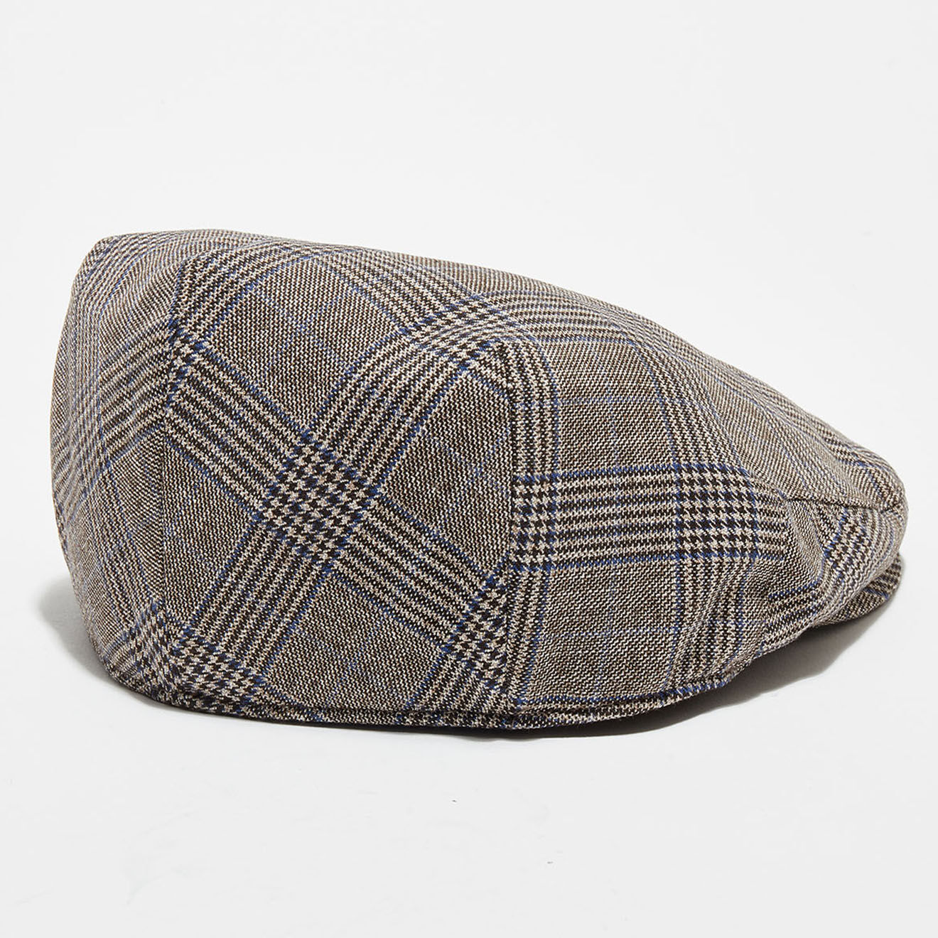 Hackett London Casquette plate prince de galles beige/marron