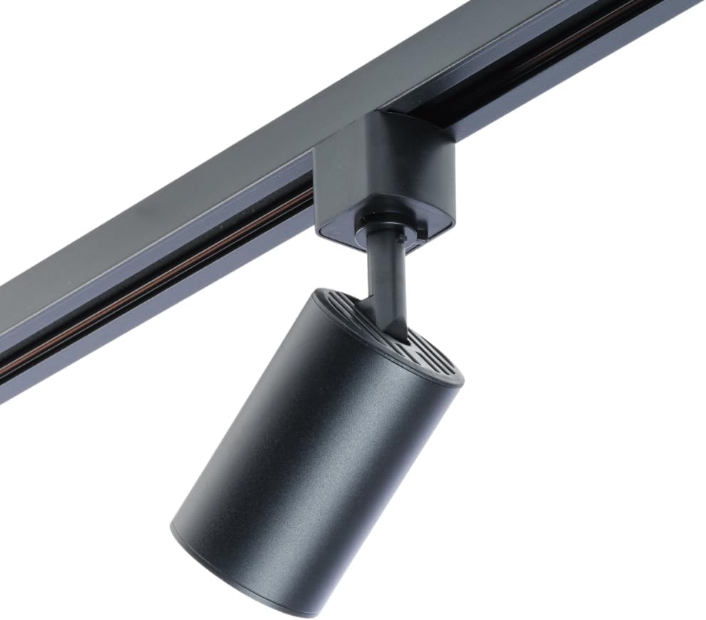 QUB FOCUS III – Spotbalken, 6-flammig – Schienensystem für Innenbeleuchtung, Komplett-Set mit 6 Spots für GU10 Leuchtmittel und 4 Schienen à 1 m = 4 m – Schwarz