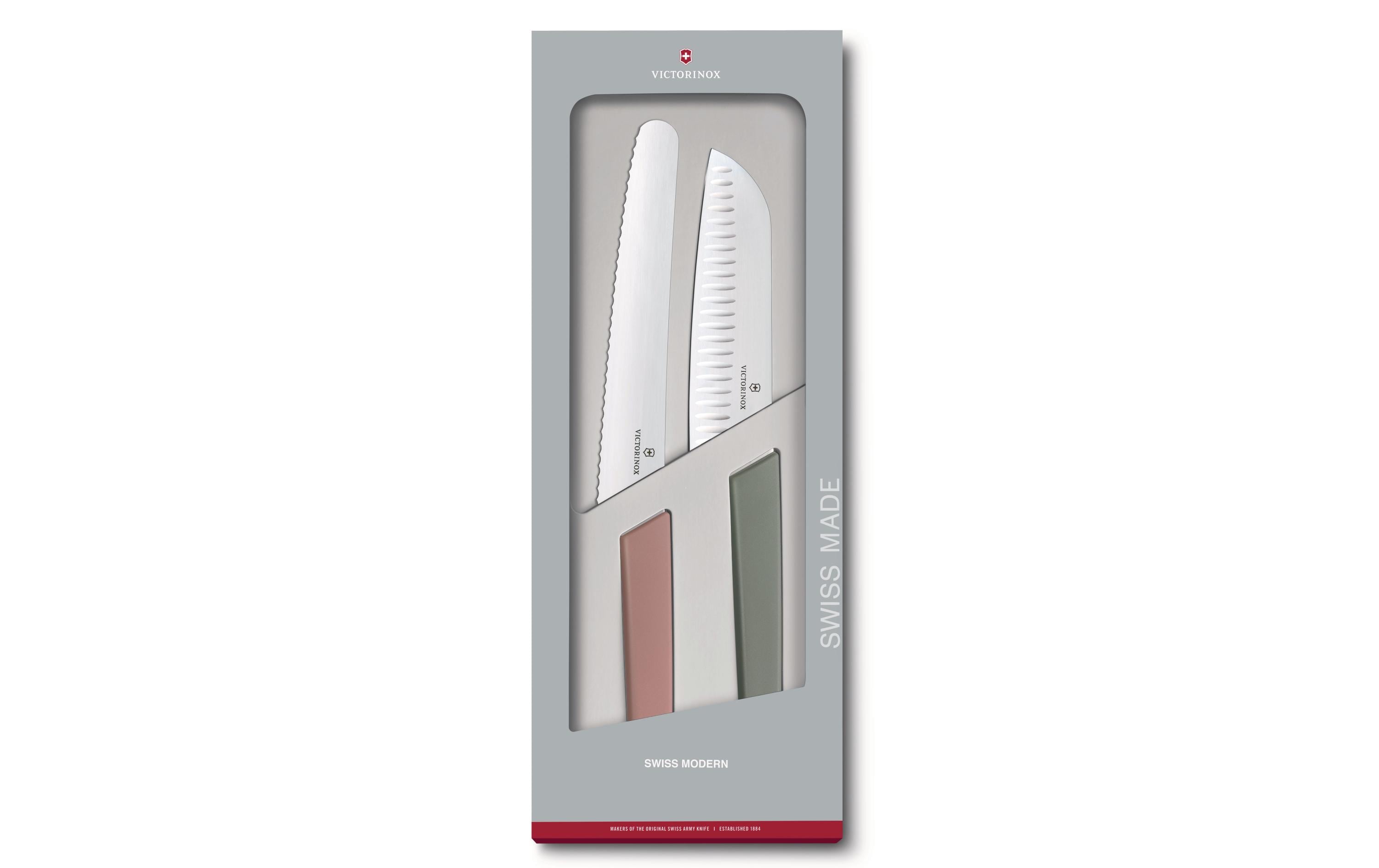 Küchenmesser Swiss Modern Grün/RosaKüchen-Set