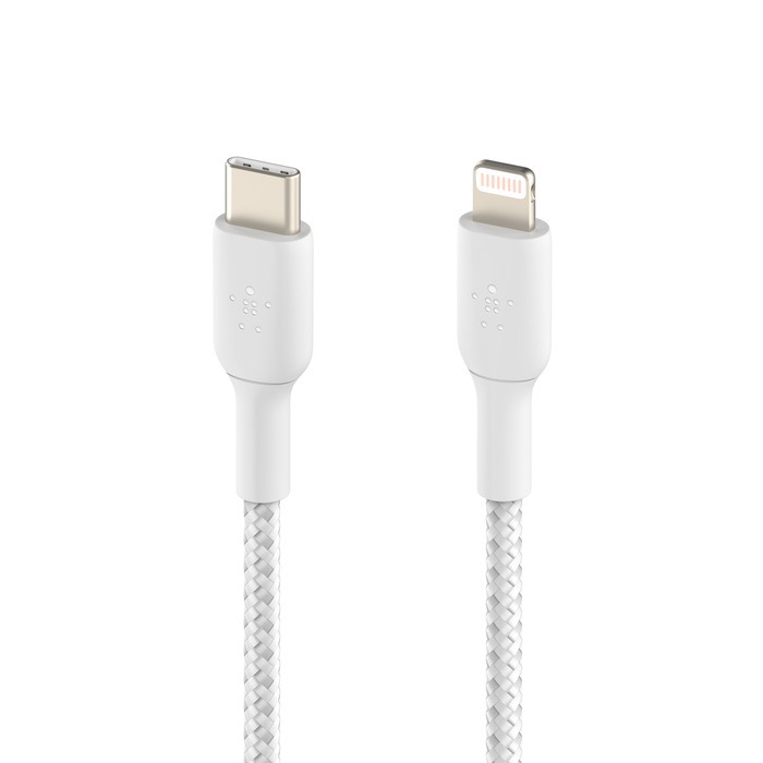 (2m) Boost Charge USB C auf Lightning Ladekabel Nylon Datenkabel (CAA004BT2MWH) - Weiss