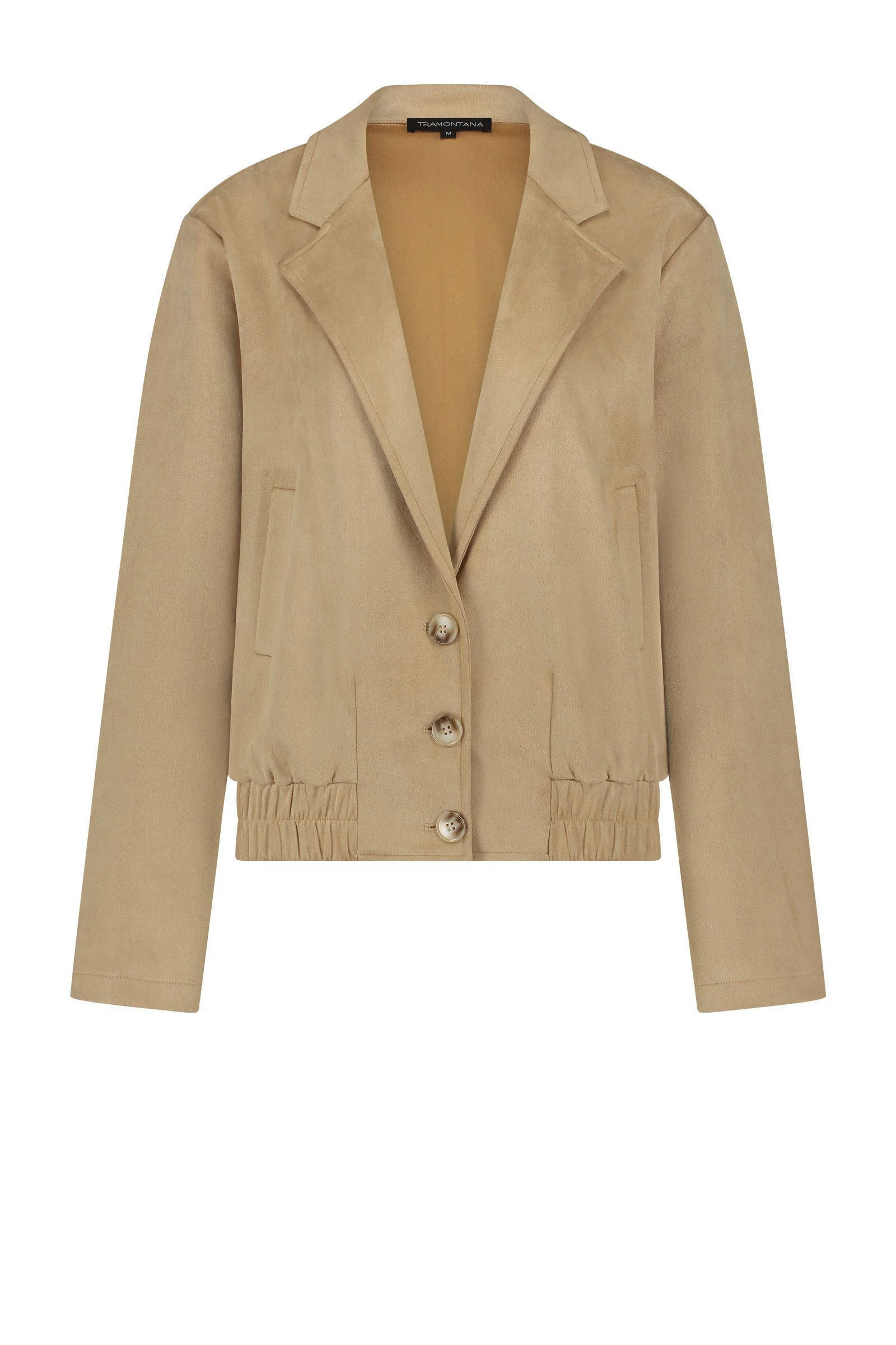 Tramontana rechtvallende blazer Blazer Suedine taupe