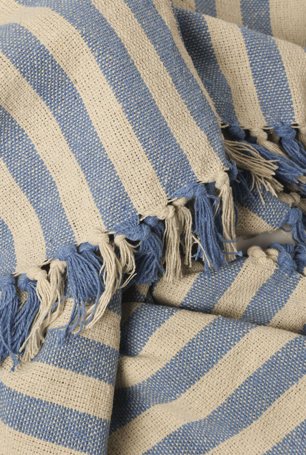 AU Maison Plaid, Stribet-Lys Royal/Natur, 130x180 cm
