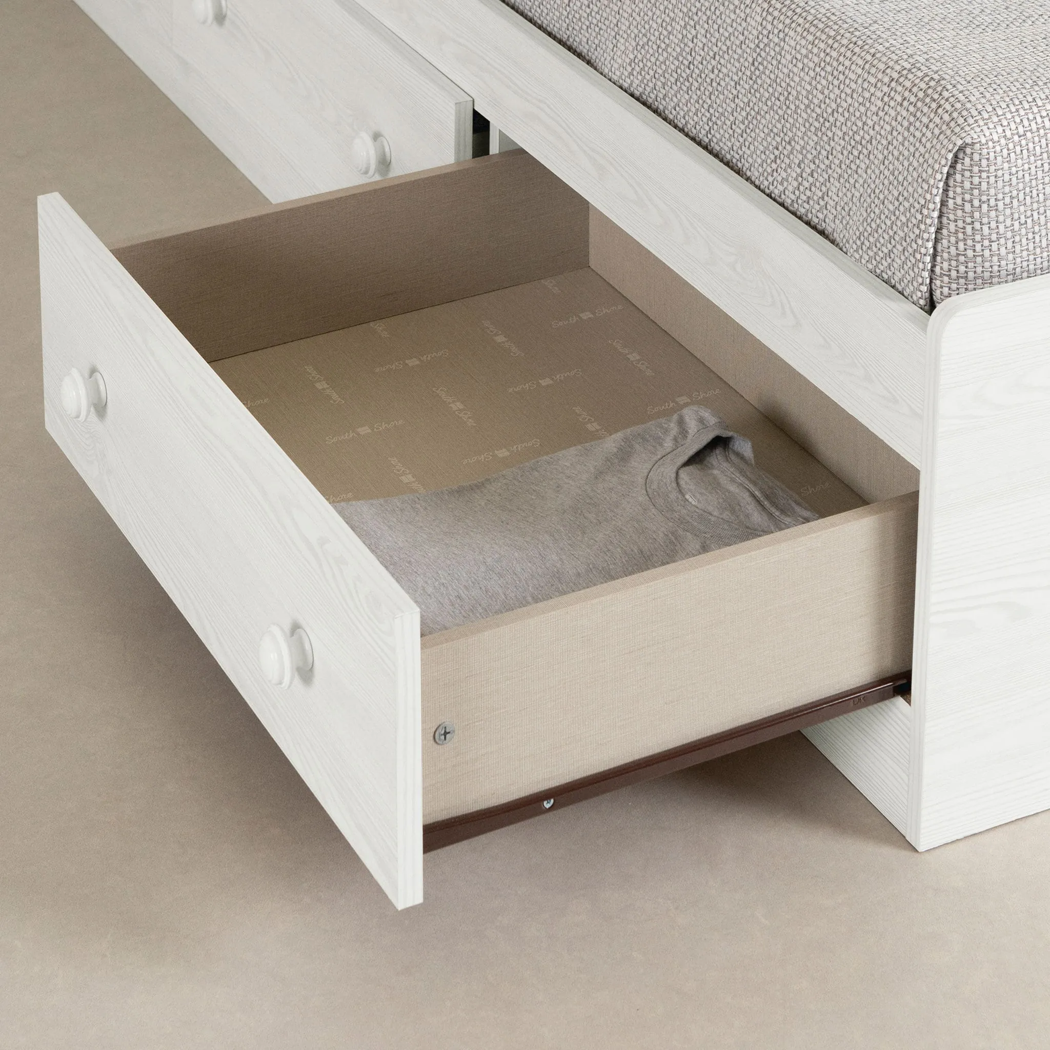 South Shore Ensemble lit et tête de lit - Summer Breeze Pin blanc