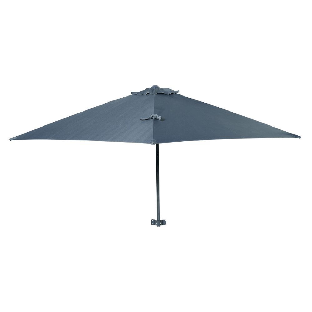 Parasol déporté mural Wallstreet rond gris avec housse Ø250xH140cm