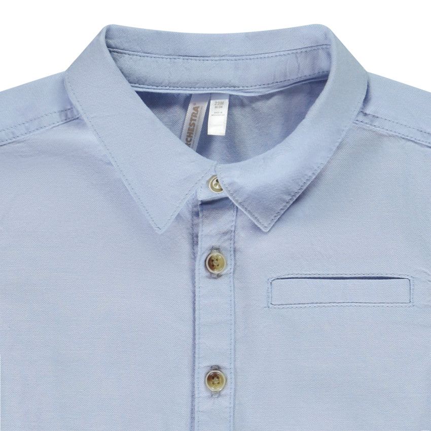 Chemise manches courtes uni pour bébé garçon - Bleu