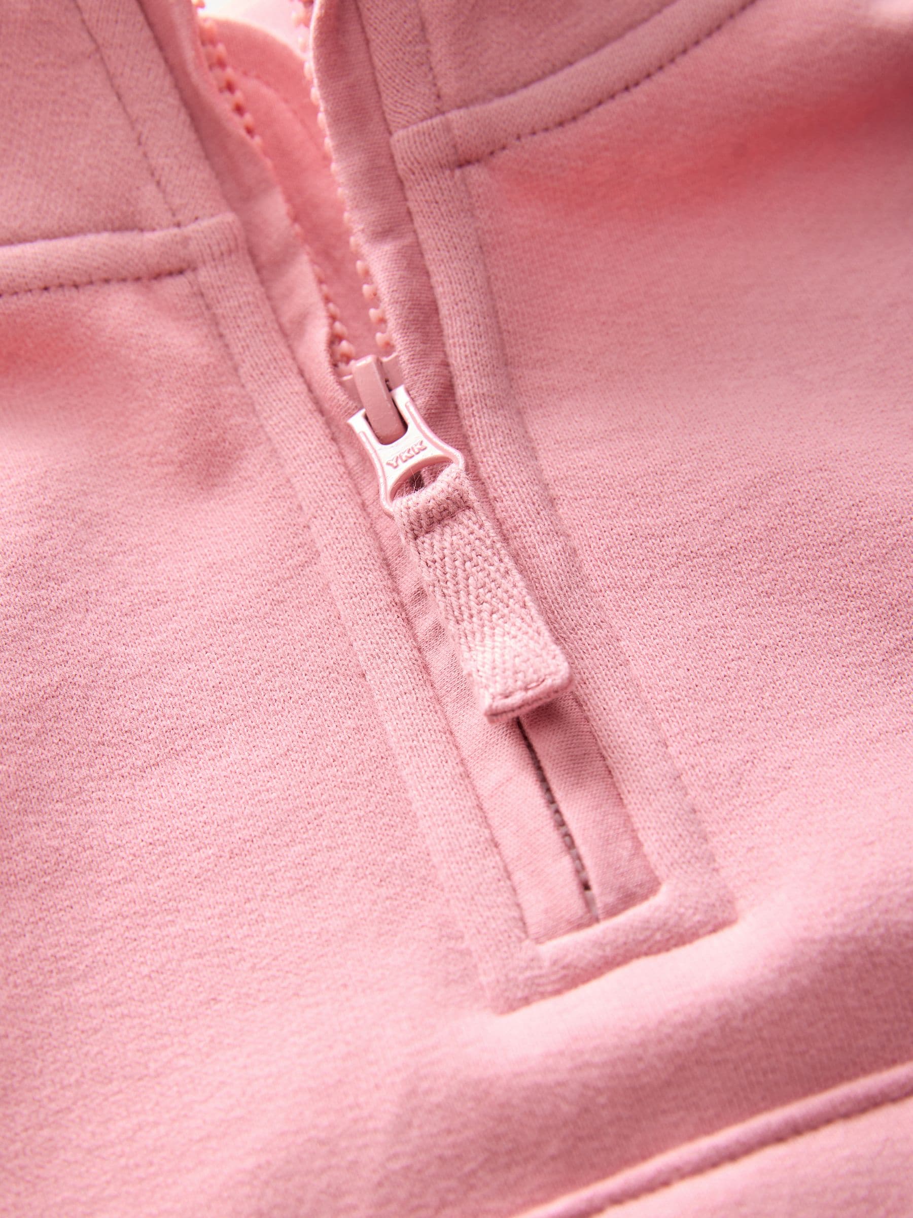 Roze - Sweatshirt met kwartrits (3mnd -7jr)