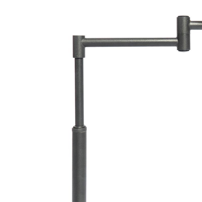 Vloerlamp zwart met zwarte kap en verstelbare arm - Ladas Deluxe