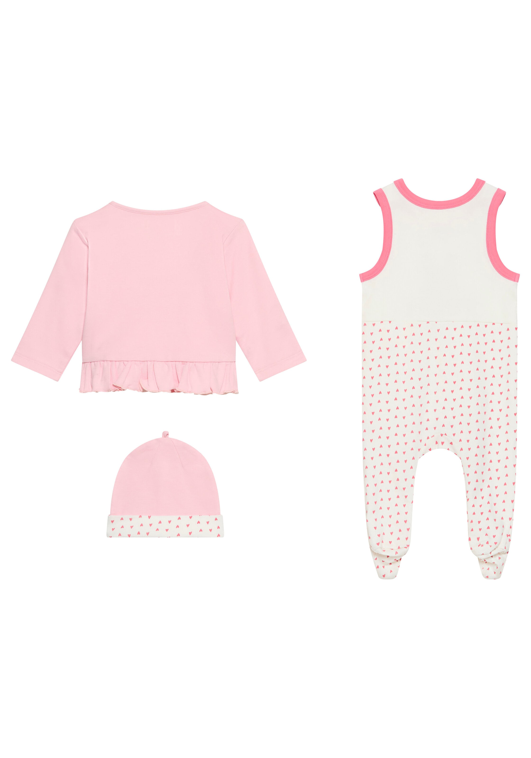 KIDSWORLD Strampler, Jäckchen & Mütze »3tlg Baby-Set, für kleine Mädchen«, 3 Stk. aus Bio-Baumwolle