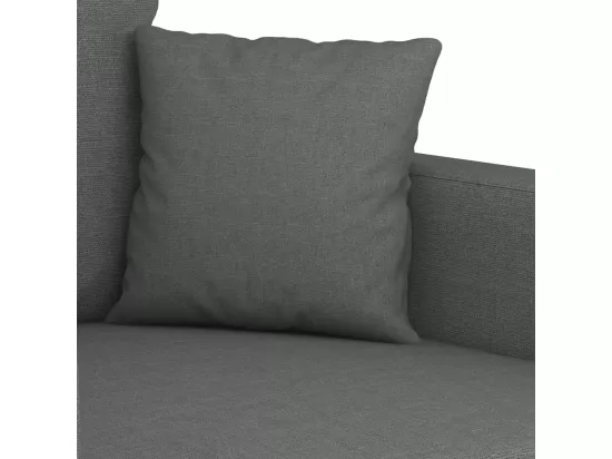 Ensemble de canapés 3 pièces avec coussins Gris foncé Tissu