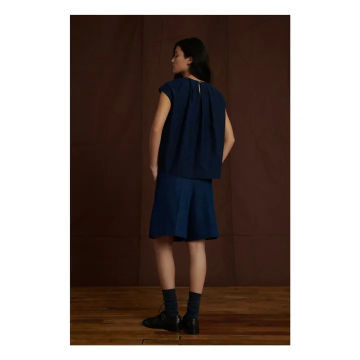 Soeur Blouse Annie Popeline de Coton | Bleu marine