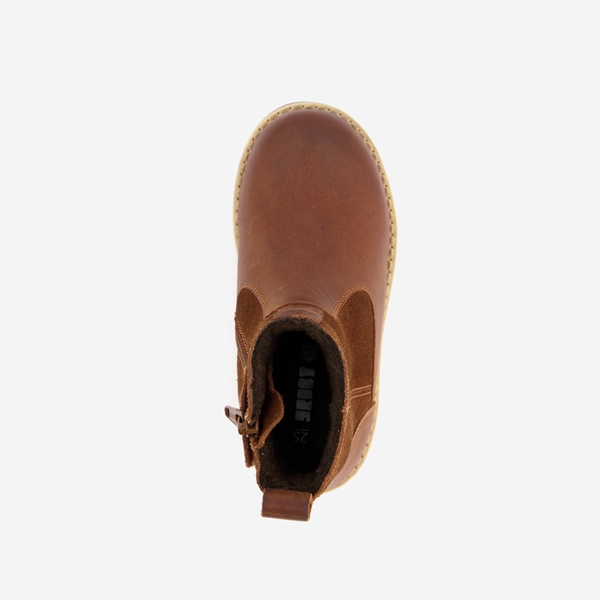 Groot leren jongens Chelsea boots cognac/bruin